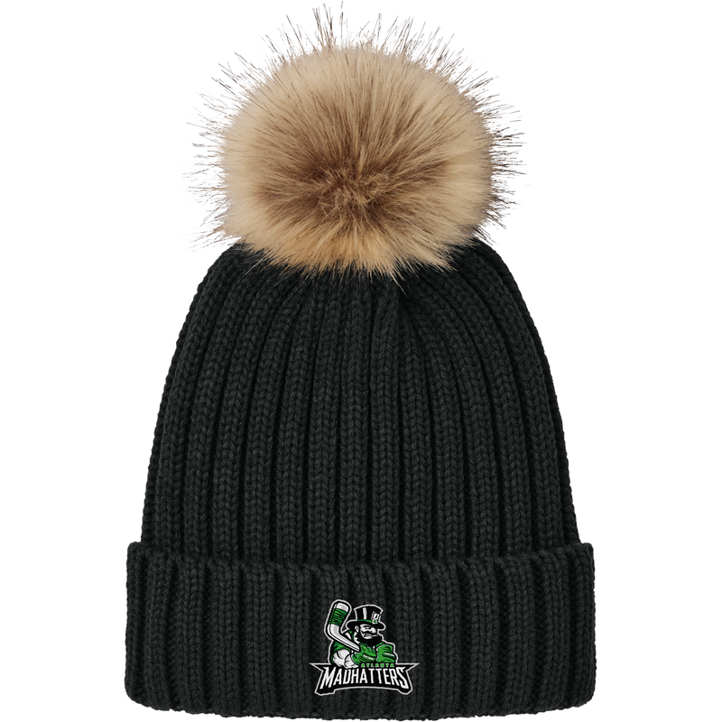 Atlanta Madhatters Faux Fur Pom Beanie